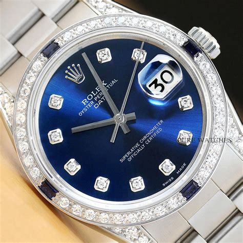 platinum diamond encrusted rolex|Rolex diamond and sapphire bezel.